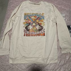 Nwot Womens Colorful Medium Nashville Multicolored Tan Sweatshirt 