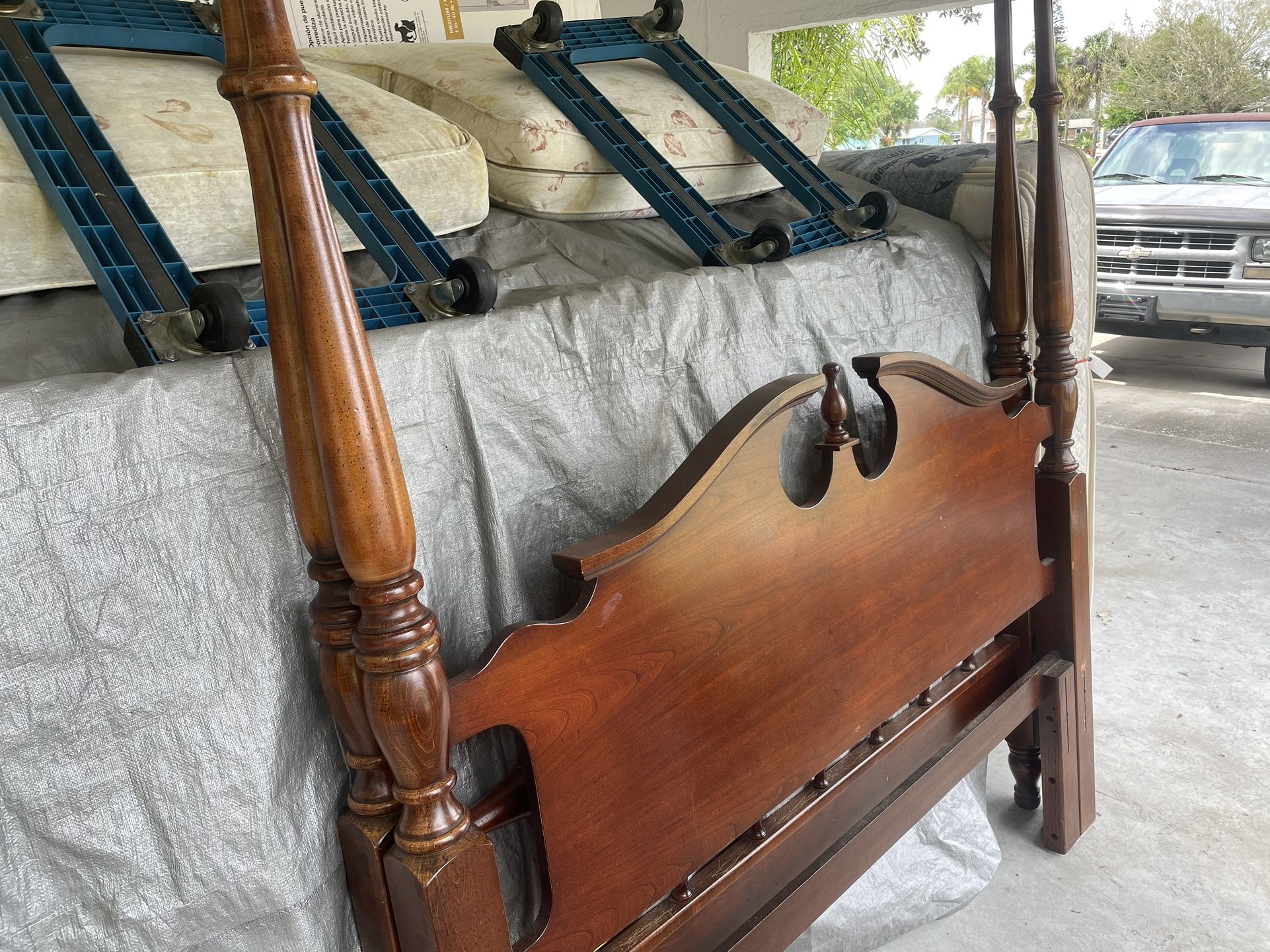 Antique Headboard, Footboard