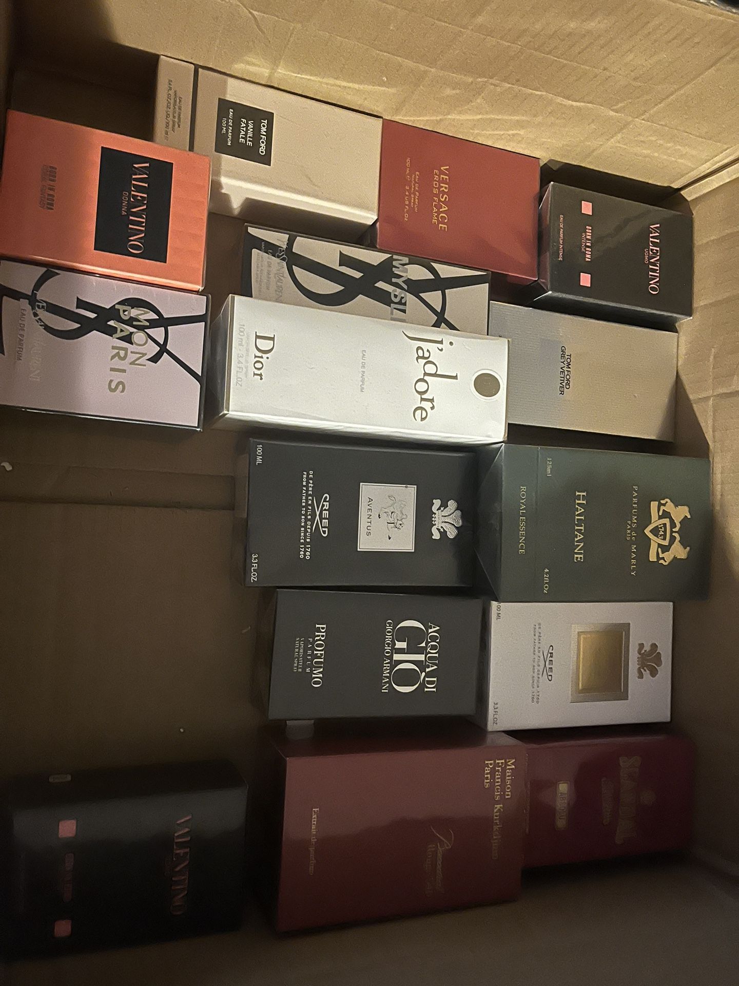 Box Of Perfume And Colognes