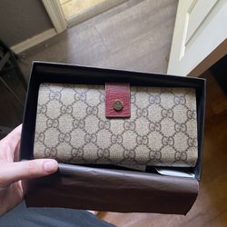Red Gucci Monogram Wallet 