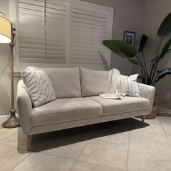 Modern Light Beige Loveseat Sofa – Excellent Condition