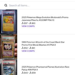 Pokemon PSA slab bundle (6slabs)