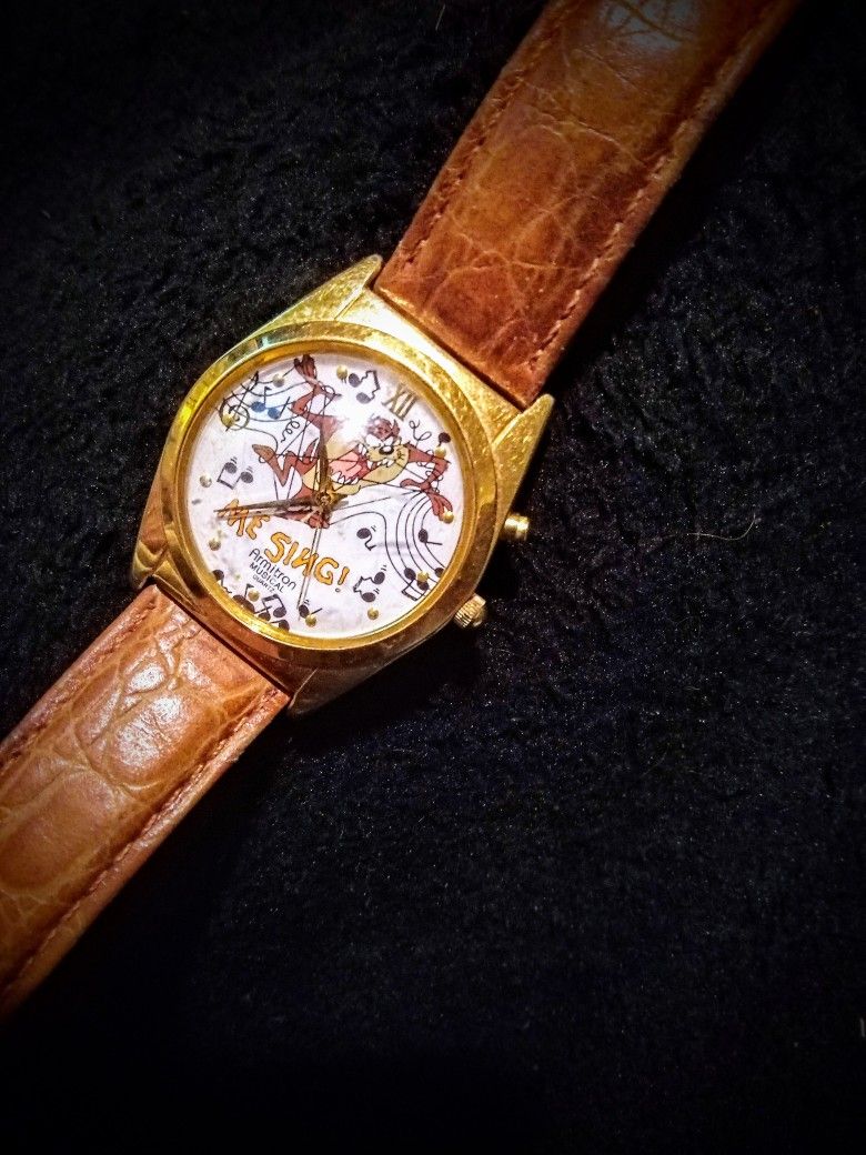 Tazmanian Devil "Me Sing" Genuine Leather Watch