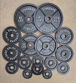 Black Olympic Iron Weight Plate Set
