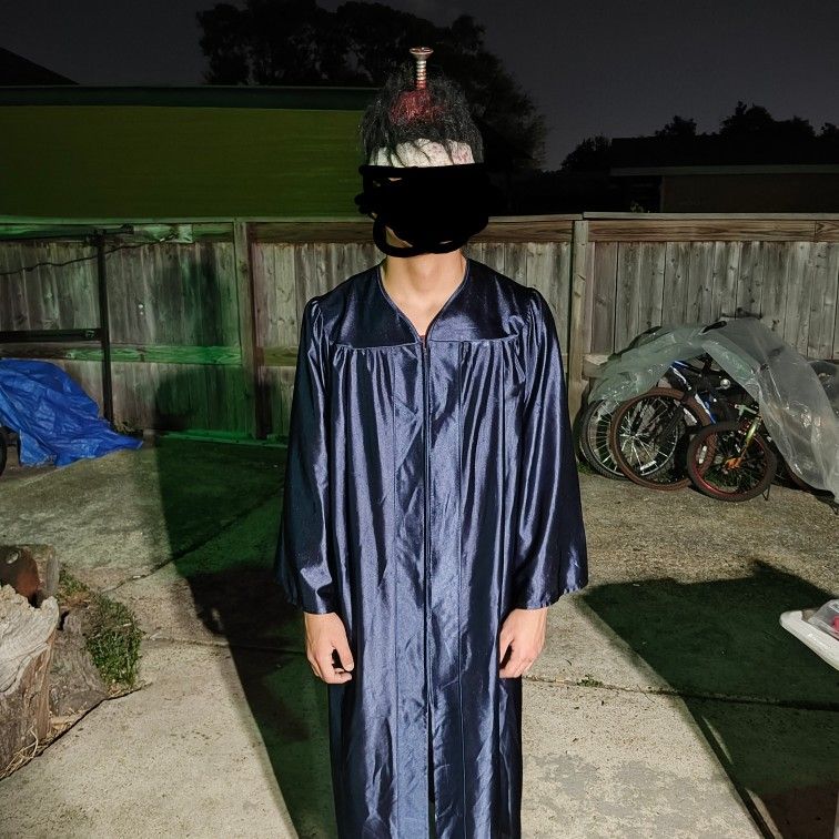 Robe With Skeleton Mask Or Screw On Head $30