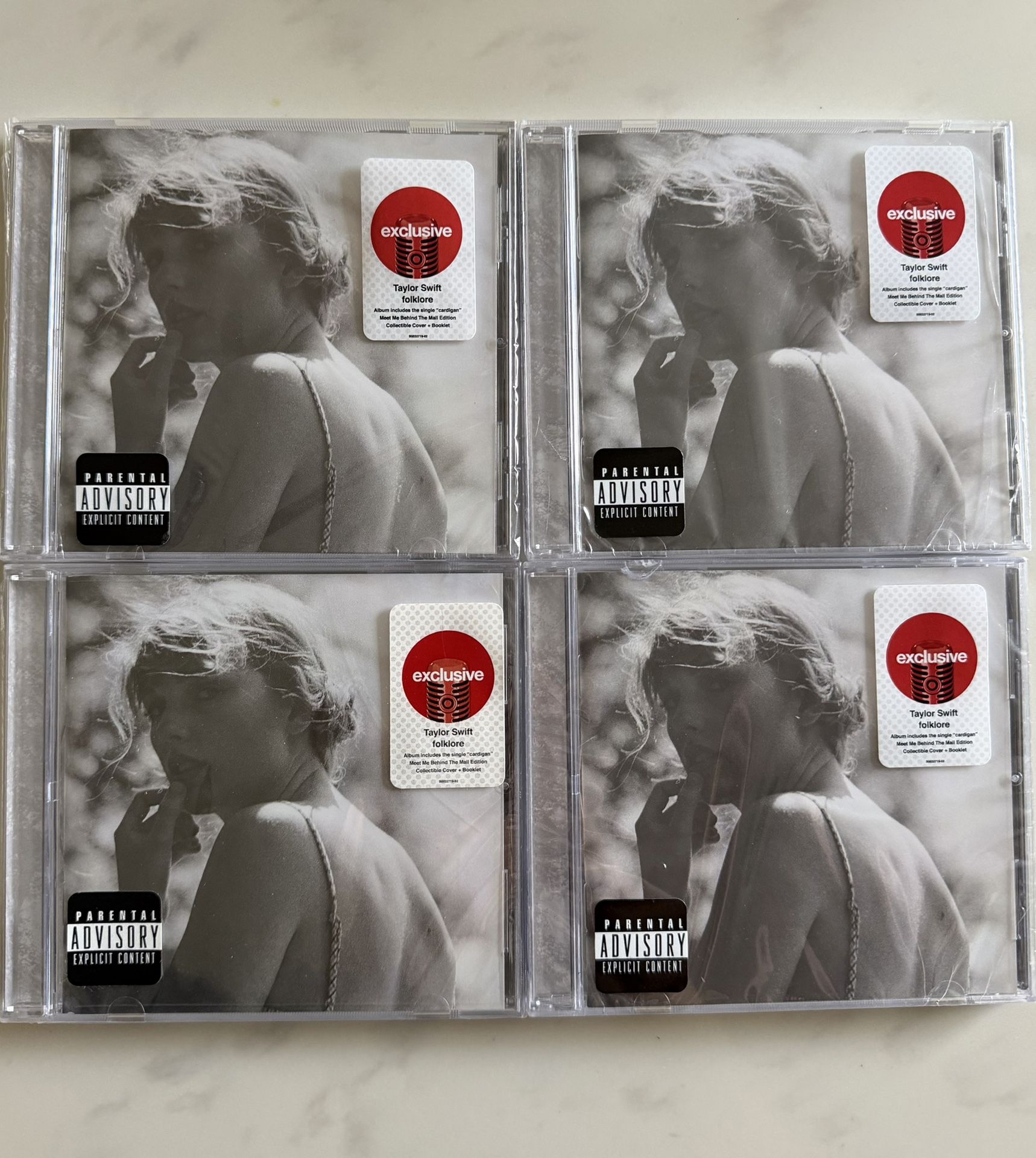 LOT of 4 - Taylor Swift Folklore Target Exclusive CD - Music Vinyl Album Limited Showgirl Cat Plush Figure Card