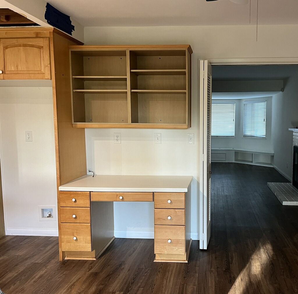 Desk With Cabinets And Countertop