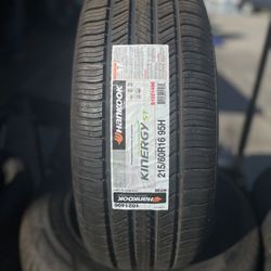 Set 215/60/16 HANKOOK Kinergy  SET OF NEW TIRES INSTALLED  AND BALANCED, 4 LLANTAS NUEVAS INSTALADAS Y BALANCEADAS 