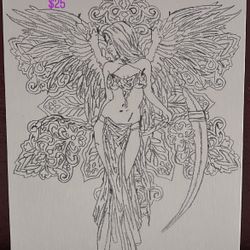 Anziel The Angel Canvas Drawing