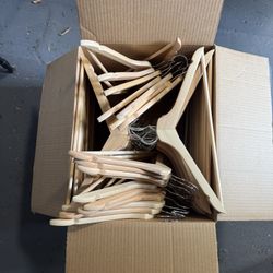 Lot Of About 65 Assorted Wood Hangers New Condition 