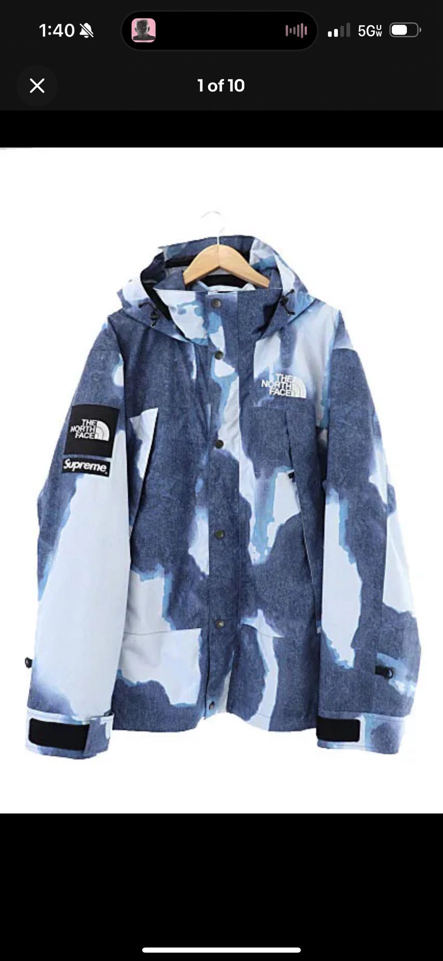 Supreme TNF Denim Mountain Jacket Indigo