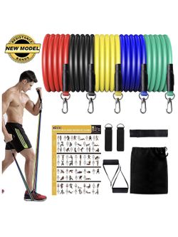 Koviti Resistance Bands Set - Resistance Bands with Handles, Ankle Straps, Door Anchor, Carry Bag, Workout Guide for Home Workouts, Resistance Traini
