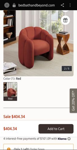 Red Upholstered Accent Barrel Chair