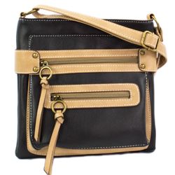 Black And Tan Crossbody Purse Bag Brand New