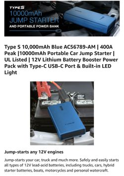 Type s 2024 car jump starter