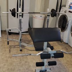 Powerhouse Mpex Weight Bench With Bars And Weights 688 Model