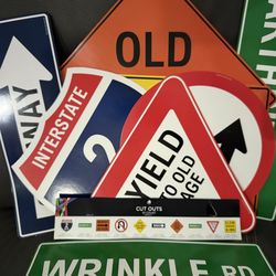 10 - Over The Hill Birthday Decorations - caution signs like new