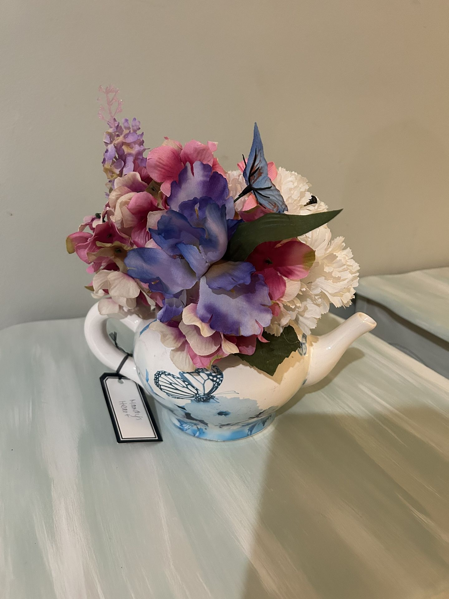 Antique Store Spring Teapot Bouquet 