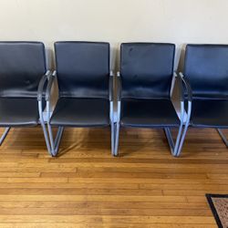 Lobby Chairs (4) Pleather on Aluminum Frames