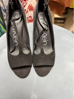 Calvin Klein Black Peep-Toe Heels Only one time used