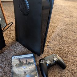 Black Ps5 Disc With 65in Tv