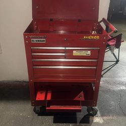 U.S. GENERAL 30 in., 5-Drawer Mechanics Cart, Red