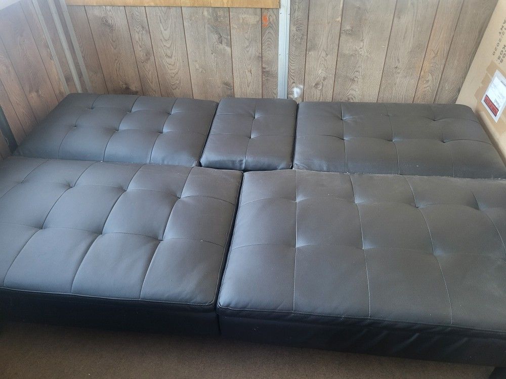 Leather Folding Couch With Cupholders