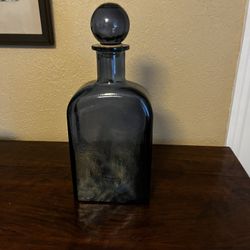 XXL 18” GLASS BLUE BOTTLE With A Cork…BY VIDRIOS SAN MIGUEL HAND MADE IN SPAIN 🇪🇸 100% Made From Recycled Glass… $125