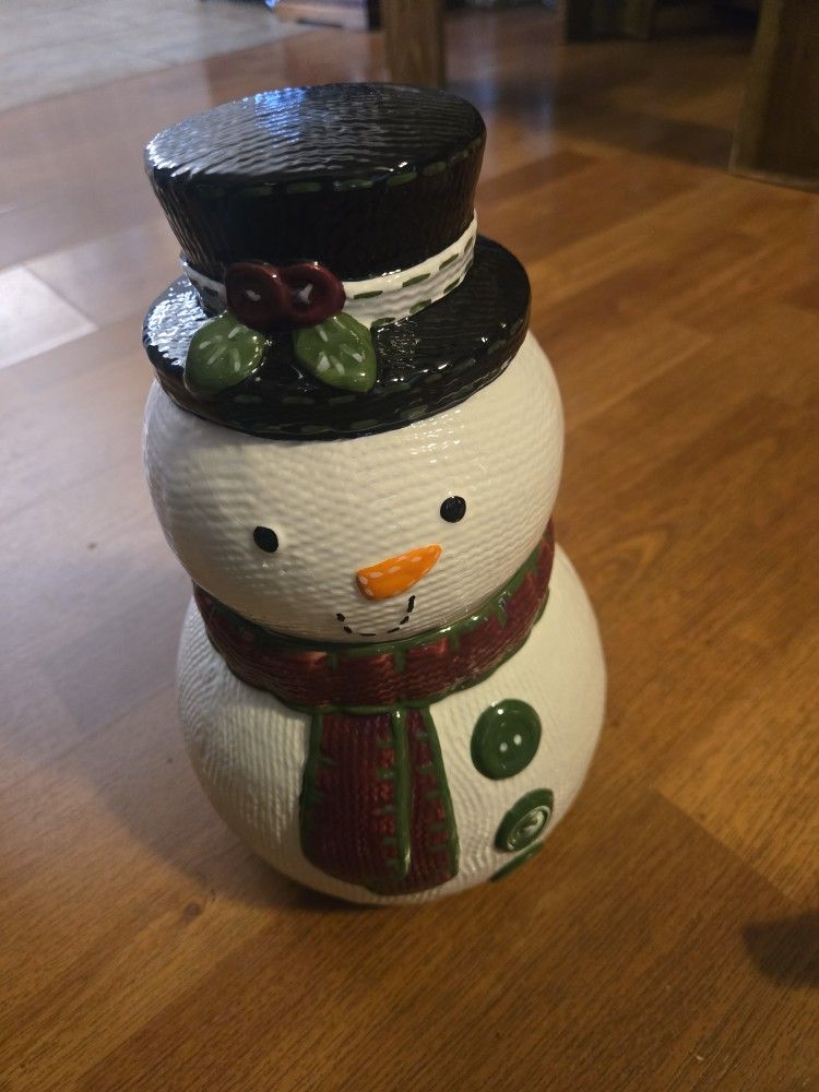 Snow Man Jar New