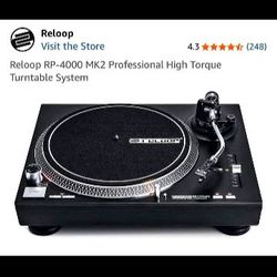 Reloop RP-4000 MK2 Professional High Torque Turntable System (Brand New, In Box ) For $280