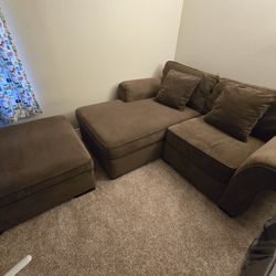 Loveseat Chaise With Storage Ottoman
