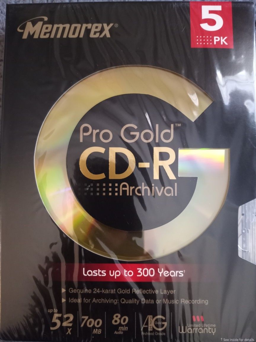 Memorex 80 min./700MB 52x Pro Gold Archival CDR (5-Pack)