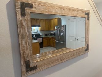 Rustic Wood Framed Wall Mirror