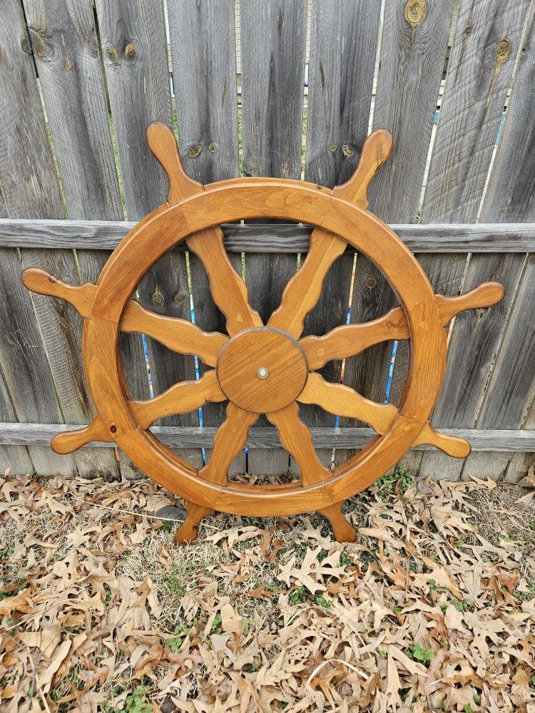 Handmade Wooden Ship Wheel