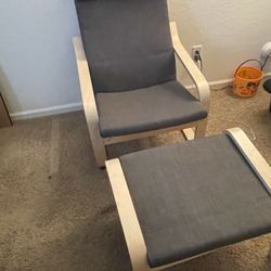 Ikea Armchair Poang With Ottoman 