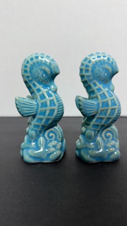 Ceramic Seahorse Figurines Set of 2