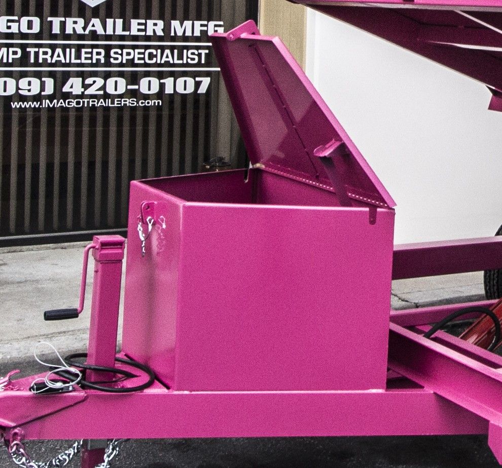 Dump trailer storage box