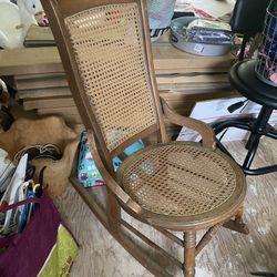 Antique canned rocking chair