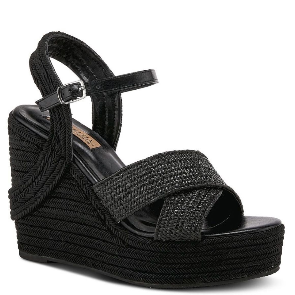Wedge Sandal -Black Size 10