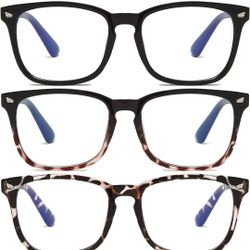Z&L HOUSE Anti Blue Light Blocking Glasses, 3 Pack Upgraded Version Prescription Glasses For Men And Women For Work And Games, Anti-Eye Strain And UV 