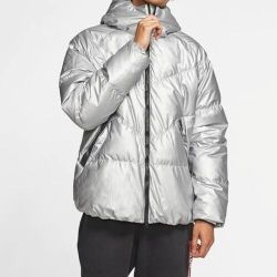 NIKE SPORTSWEAR DOWN FILL MENS PUFFER JACKET SILVER SIZE LARGE BV4709-096 ( New)
