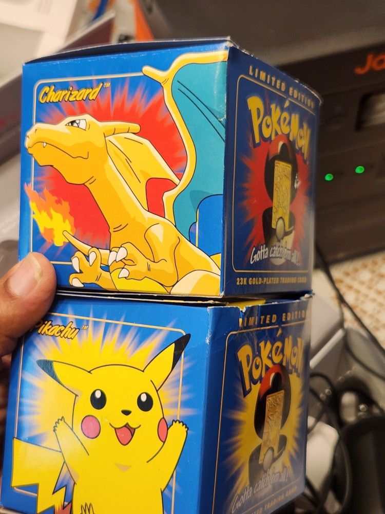1999 Charizard And Pikachu 23k Gold Cards And Authentic