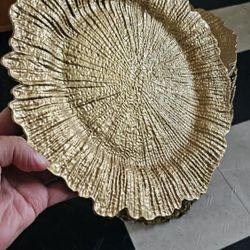 Premium Quality Golden Reef Charger Plates Brand New Open Box weddings events decoration