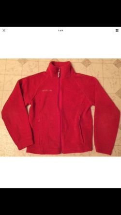Columbia fleece full Zip youth jacket coat red 14/16 SOFT WARM