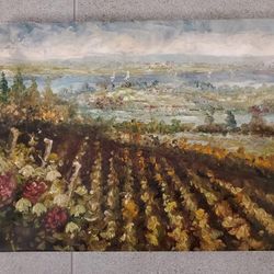 Canvas Oil Vineyard Painting