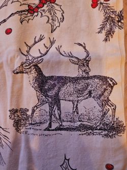 Table runner - reindeer, pinecones, and red berries
