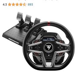 THRUSTMASTER T248P, Racing Wheel and Magnetic Pedals, HYBRID DRIVE, Magnetic Paddle Shifters, Dynamic Force Feedback, Screen with Racing Information (