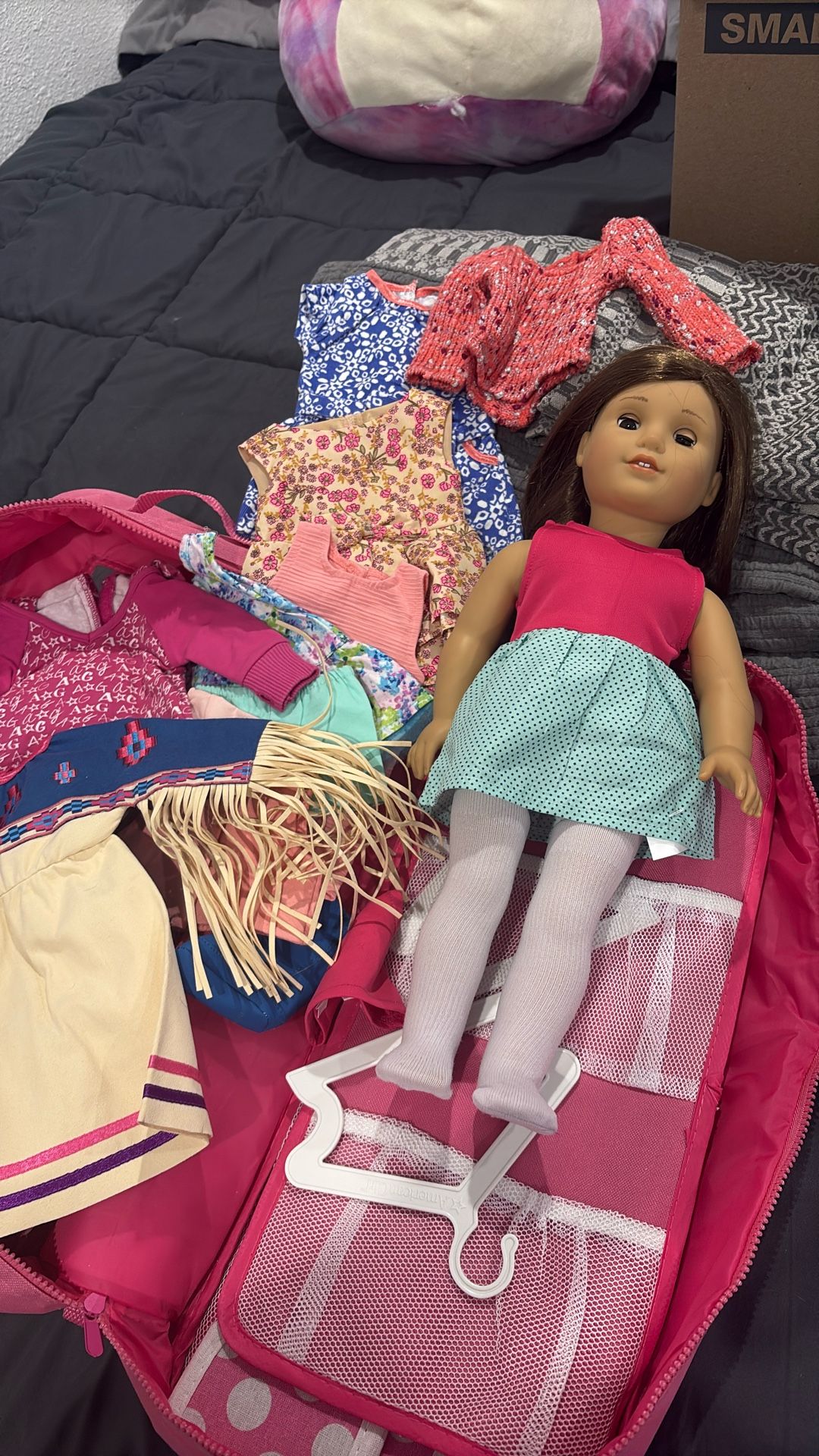 American Girl Doll With Bag And Clothes