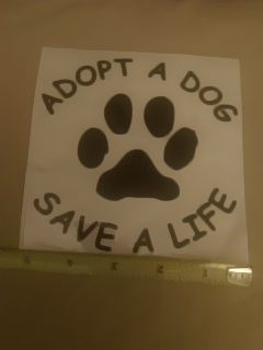 AADOPT DOG Vinyl car truck sticker