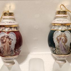 Bradford Editions "Peaceful Prelude" & "Celestial Song"  Christmas Ornaments